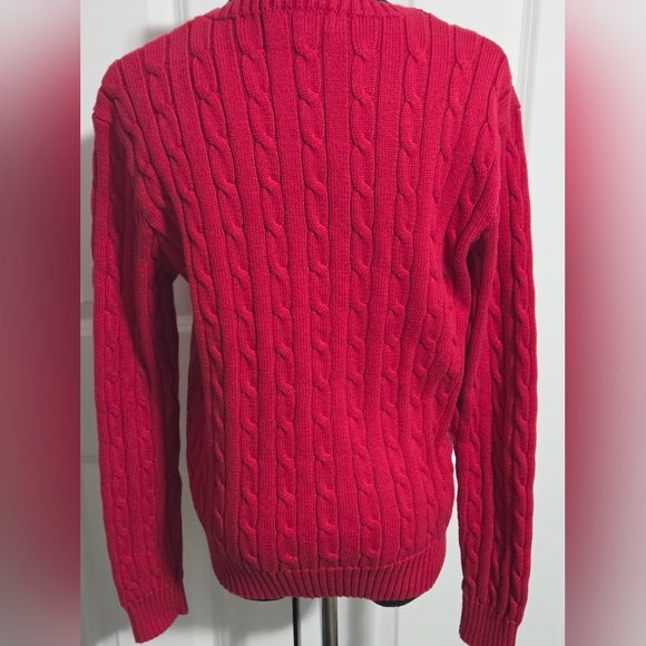 Polo Ralph Lauren red cable-knit cotton crewneck sweater Xl - Picture 5 of 6